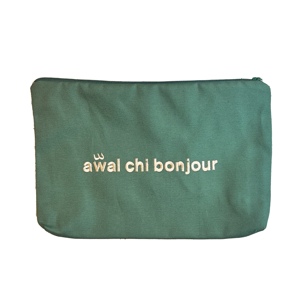 Awal Chi Bonjour Striped Big Pouch