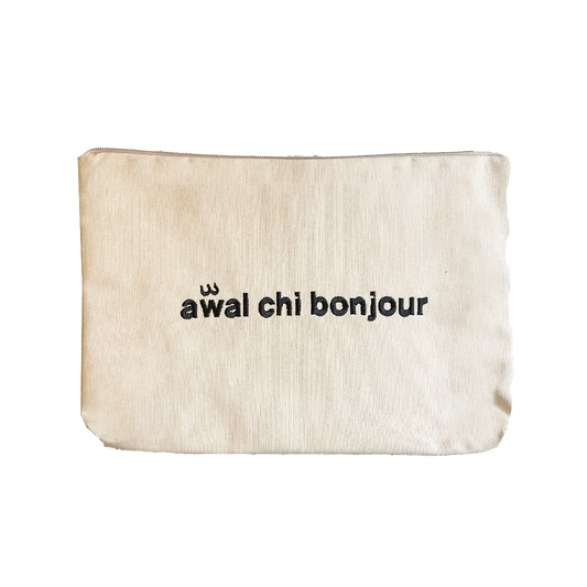 Awal Chi Bonjour Striped Big Pouch